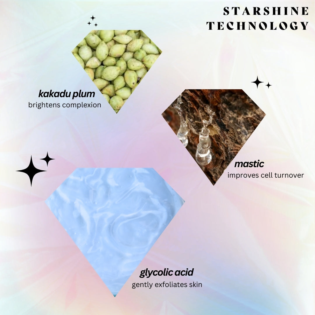 powerful brightening actives help create a glowing complexion
